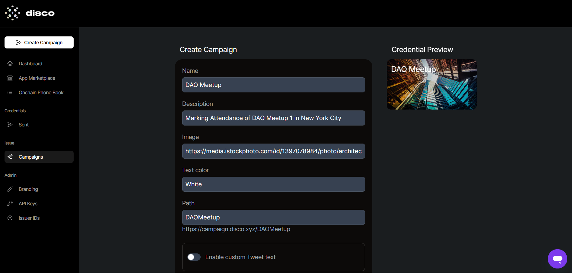 Easily create Campaigns